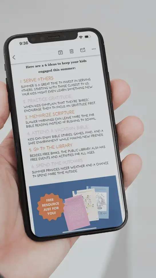 kids summer guide on phone mockup